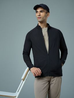 Technosport - Men's Solid Black Slim Fit Sports Jacket