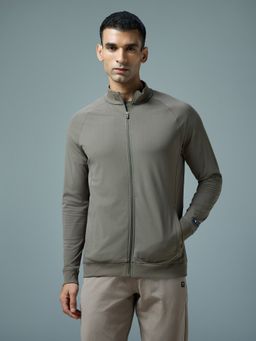 Technosport - Men's Solid Olive Slim Fit Sports Jacket