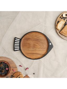 Haus & Kinder - Acacia Wooden Serving Tray Fish Style Server Platter Tray For Desert