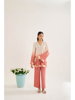 Siyona by Ankurita - Peach Palash Co-Ord (Set of 2)
