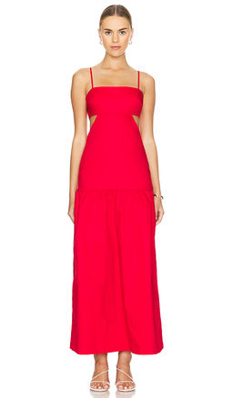 ADRIANA DEGREAS - Cotton Solid Cutouts Long Dress