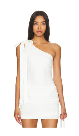 David Koma - Satin Bow One Shoulder Bodysuit