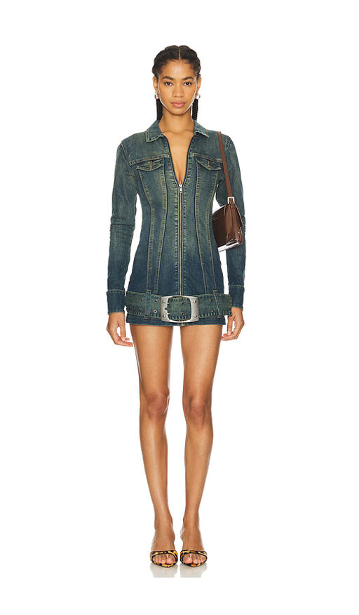 Buy Jaded London Denim Dress With Belt (US 0/ UK 4) Online