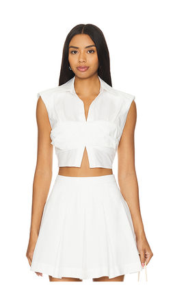 SIMKHAI - Emie Cropped Box Sleeve Top