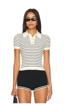 Lovers and Friends - Camelia Stripe Short Sleeve Polo