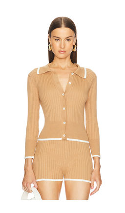 Matthew Bruch - Rib Knit Cropped Cardigan