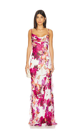 Nicholas - Kamila Ruffle Cowl Maxi Dress