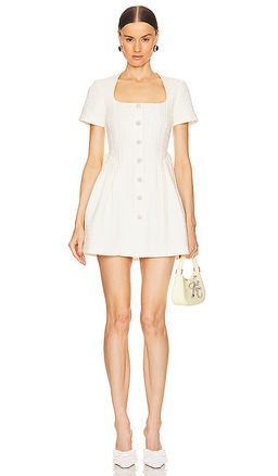 self-portrait - Boucle Short Sleeve Mini Dress