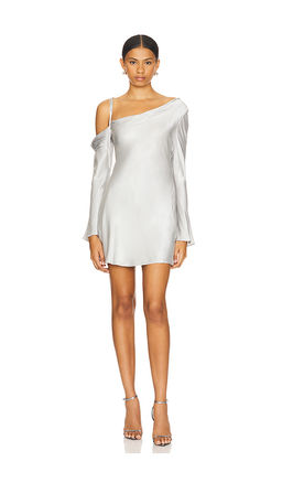 Shona Joy - Sofia Asymmetrical Long Sleeve Mini Dress