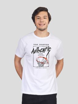 Greylongg - Comfortable Men Round Neck White T-Shirt