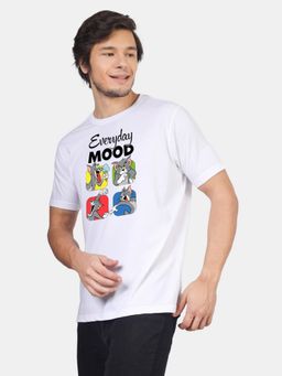 Greylongg - Comfortable Men Round Neck White T-Shirt