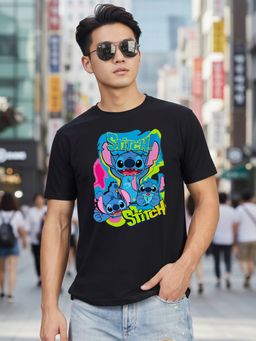 Greylongg - Comfortable Men Round Neck Black T-Shirt