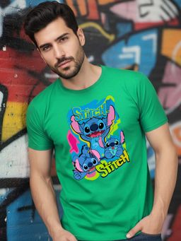 Greylongg - Comfortable Men Round Neck Green T-Shirt