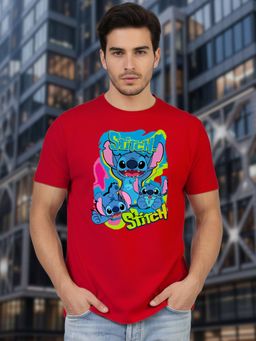 Greylongg - Comfortable Men Round Neck Red T-Shirt