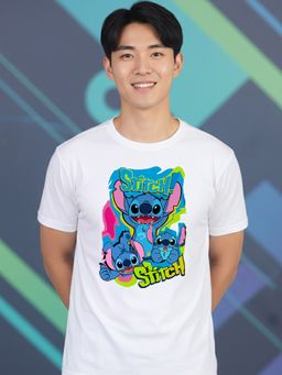 Greylongg - Comfortable Men Round Neck White T-Shirt