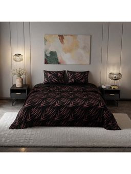 Stoa Paris - Noir Noir Rouge 300 Tc Printed Satin King Bed In Bag Set