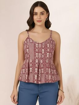 Gahan - Women Stylish Pure Cambric Cotton Printed Tunic - Mauve
