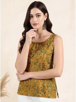 Gahan - Women Stylish Cotton Blend Printed Tunic - Mustard