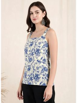 Gahan - Women Stylish Cotton Blend Printed Tunic - White