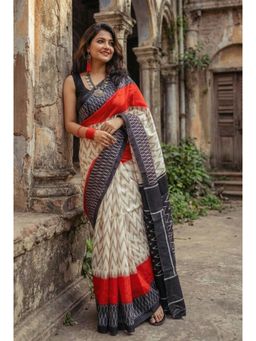 Gahan - Multi-Color Cotton Printed Daily Wear Saree with Unstitched Blouse