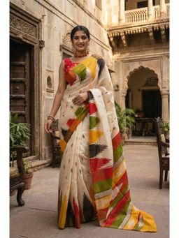 Gahan - Multi-Color Cotton Printed Daily Wear Saree with Unstitched Blouse