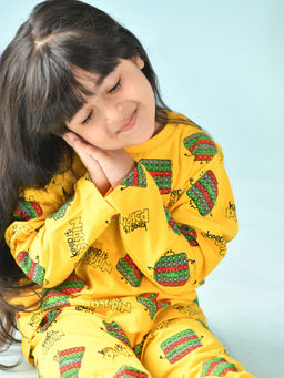 ANTHRILO - Pop It 100% Cotton Girls Pyjama - Yellow (Set of 2)