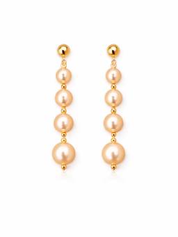 AIRO JEWELRY - Yellow Cherry Blossom Pearl Drop Earring