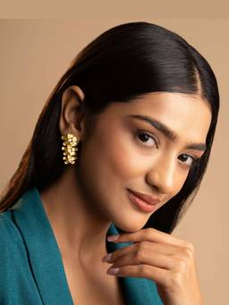 AIRO JEWELRY - Gold 3 Drop Freshwater Pearl Earrings
