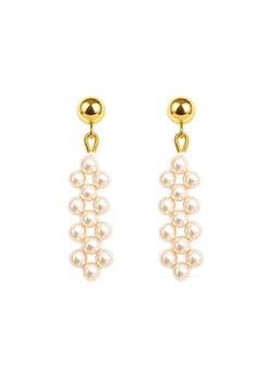 AIRO JEWELRY - Off White Osaka Rose Pearl Earrings