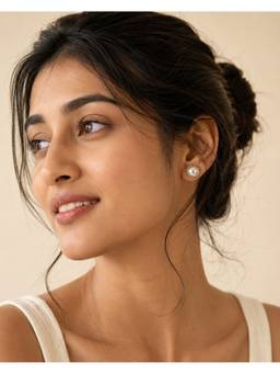 AIRO JEWELRY - Silver Pearl Studs Earrings