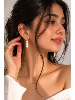 AIRO JEWELRY - White Classic Pearl Drop Earrings