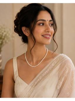 AIRO JEWELRY - White Moonlight Pearl Round Necklace