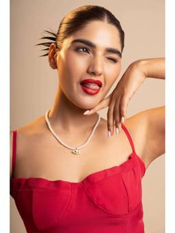 AIRO JEWELRY - White Diamond Evil Eye Necklace