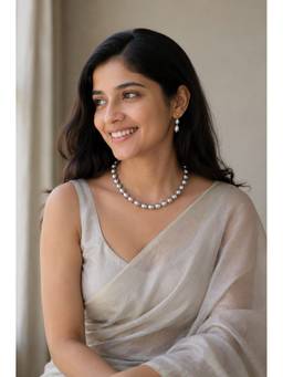 AIRO JEWELRY - Baroque Silver Tahiti Pearl Necklace