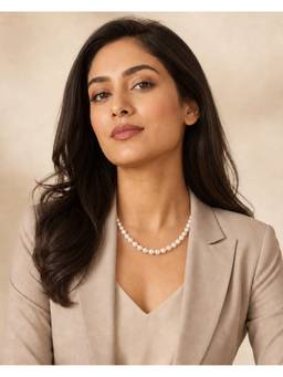 AIRO JEWELRY - Statement White Round Pearl Necklace