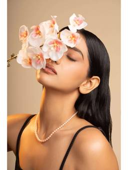 AIRO JEWELRY - Peach Cherry Blossom Necklace and Studs Earrings