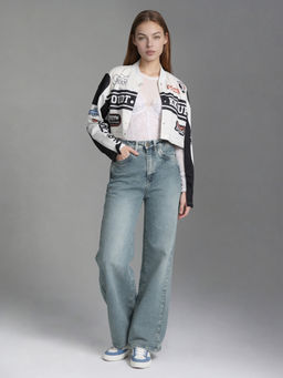 U.S. POLO ASSN. - Blue High Rise Baggy Fit Jeans