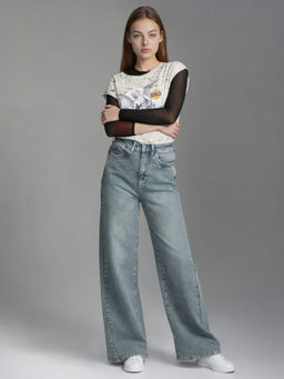 U.S. POLO ASSN. - Blue High Rise Baggy Fit Jeans