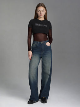 U.S. POLO ASSN. - Blue High Rise Baggy Fit Jeans