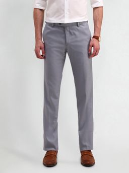 Arrow - Mens Light Grey Solid Formal Trouser