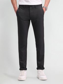 Arrow Sports - Mens Grey Solid Casual Trouser