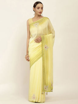 Soch - Embellished Art Silk Saree with Unstitched Blouse