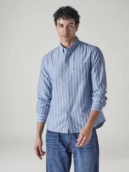 Levi's - Men Blue Striped Slim Fit Oxford Shirt