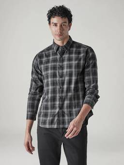 Levi's - Men Black Checkered Slim Fit Redloop Shirt