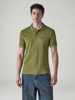 Levi's - Men Olive Solid/Plain Polo T-Shirt