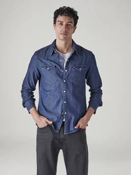 Levi's - Men Navy Blue Solid/Plain Shirt