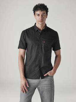 Levi's - Men Black Solid Slim Fit Linen Shirt