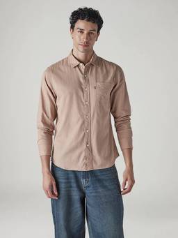 Levi's - Men Beige Solid/Plain Shirt