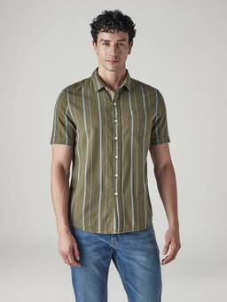 Levi's - Men Olive Stripes Shirt
