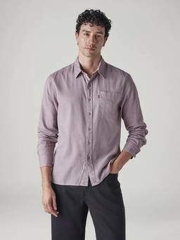 Levi's - Men Mauve Solid Slim Fit Linen Shirt